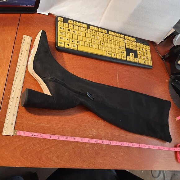 NEW ! Sam Edelman Cosette Suede Over Knee High Black Boot Size 6.5 - Picture 4 of 7